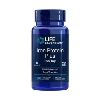 Zdraví Life Extension Iron Protein Plus Doplněk stravy s obsahem železa 100 ks, kapsle, 300 mg