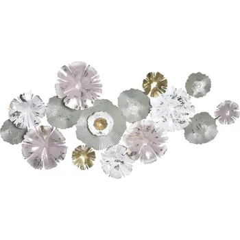 Kovová dekorace na zeď "KVĚTY" 136x8x70