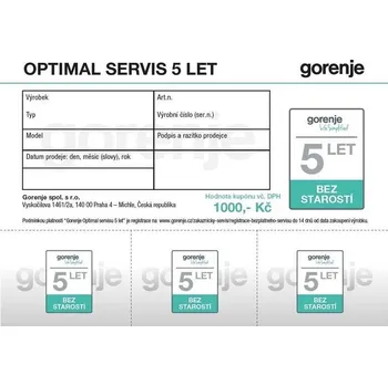 Kuchyňský spotřebič GORENJE OPTIMAL SERVIS 5 LET + doprava zdarma