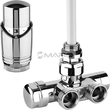 Ventil Smart30 SET radiátorový jednobodový, rohový 1/2" x 3/4" EK, chrom + termostatická hlavice 2TTCC, 52351TA015HTCC