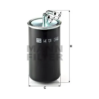 Filtr do auta Palivový filtr MANN-FILTER WK 728