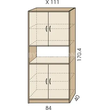 Šatní skříň Kombinovaná skříň JIM 5 X 111