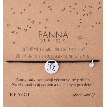 Náramek Náramek na šňůrce se symbolem znamení Panna