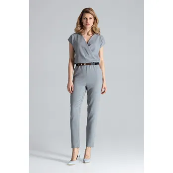 Dámský overall Overal s obálkovým výstřihem M397 Grey Velikost: M