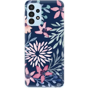 Pouzdro na mobilní telefon Odolné silikonové pouzdro iSaprio - Leaves on Blue - Samsung Galaxy A13