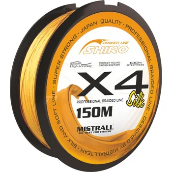 Mistrall šňůra Shiro braided line X4 0,08mm 150m oranžová