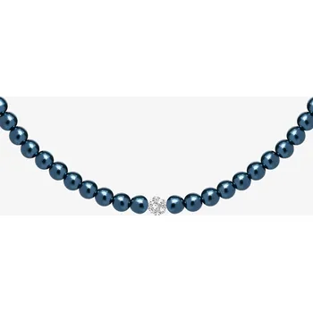 Náhrdelník Preciosa perlový náhrdelník Velvet Pearl, voskové perle, kovově modrý