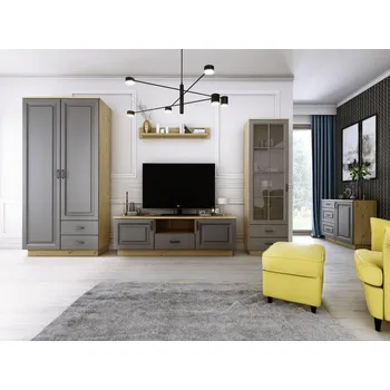 Obývací stěna Obývací stěna B, FLAWIA artisan/grafit MDF