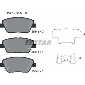 Brzdová destička Sada brzdových destiček, kotoučová brzda TEXTAR 2564401