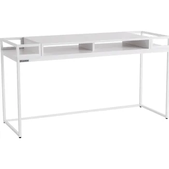 Toaletní stolek Nordic Design Bílý kovový toaletní stolek Glamour 140 x 50 cm