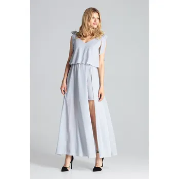 Oblečení a móda Dlouhé šaty M691 Grey Velikost: M