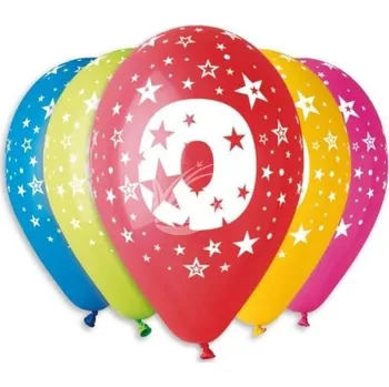 Balónky potisk čísla \"0\" (5ks)