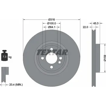 Brzdový kotouč Brzdový kotouč TEXTAR 92255003