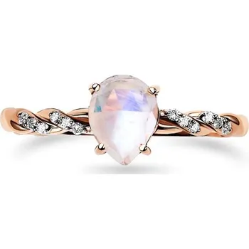 Prsten Royal Fashion prsten 14k zlato Vermeil GU-DR8707R-ROSEGOLD-MOONSTONE-ZIRCON Velikost: 7 (EU: 54-56)