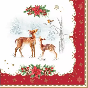 Papírový ubrousek Easy Life, Itálie Easy Life - Papírové ubrousky Christmas Melody 20 ks - 33*33 cm