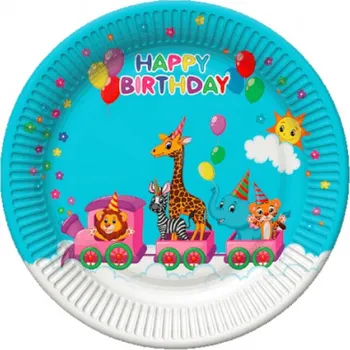 Talíř Talíře Happy BDay Zvířatka 8ks