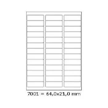 Samolepící etiketa Samolepicí etikety 64 x 21 mm, 39 etiket, A4, 100 listů