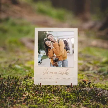 Rám na obraz Dřevěný rámeček s věnováním LÁSCE