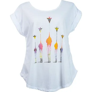 Dámské tričko s krátkým rukávem / s žirafou Darika Giraffe Family Multicolour, Sittar S/M