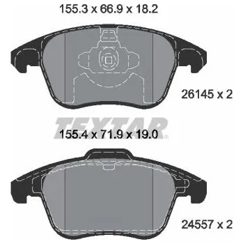 Brzdová destička Sada brzdových destiček, kotoučová brzda TEXTAR 2614501