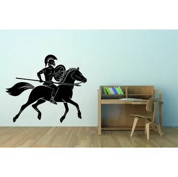 Samolepící dekorace Lepy.cz Samolepka na zeď Rytíř na koni Velikost (šířka x výška): 65x54cm, Barevná varianta: Světle červená