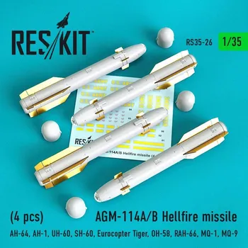 Plastikový model Reskit 1/35 AGM-114A/B Hellfire missile (4 pcs)