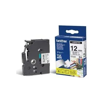 Pásek do tiskárny Brother - TZe-231, bílá / černá (12mm, laminovaná)