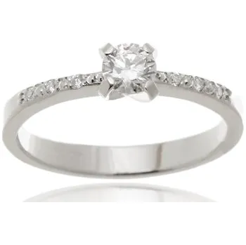 Prsten Zásnubní prsten z bílého zlata s brilianty BP0073F + DÁREK ZDARMA