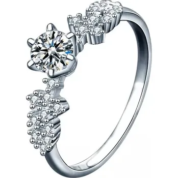 Prsten Royal Fashion stříbrný prsten HA-XJZ046-SILVER-MOISSANITE-ZIRCON Velikost: 6 (EU: 51-53)