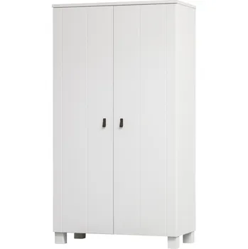 Šatní skříň WOOOD Dřevěná skříň TIES bílá 375011-W