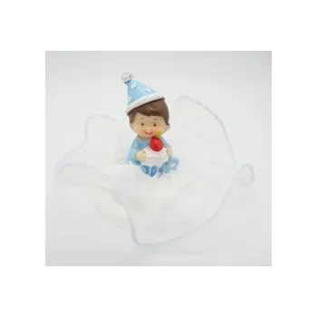 Party dekorace Figurka na dort - miminko CHLAPEČEK s dortíkem