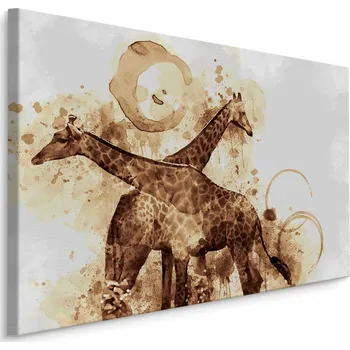 Obraz MyBestHome BOX Plátno Žirafy - Moderní Umění Varianta: 30x20