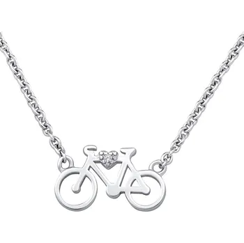 Náhrdelník Stříbrný náhrdelník cyklistické kolo MWN10983A