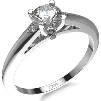 Šperk Couple, Klasický zásnubní prsten Katniss, bílé zlato se zirkony, vel. 50, prům. 15.9 mm, 585-52-1-0511.1B00.0.50.001