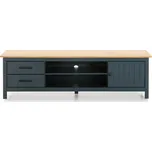 Tmavě modrý TV stolek z borovicového dřeva 158x47 cm Miranda – Marckeric ID_1347095