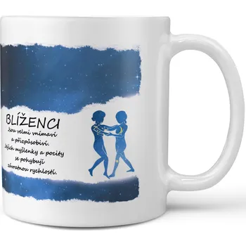 Hrnek 330 ml - Blíženci (22.5. - 21.6.) - modrý