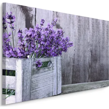 Plátno Květy Levandule V Dřevěné přepravce Varianta: 40x30