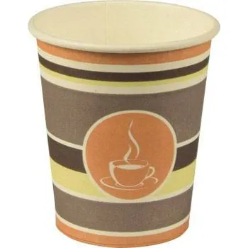 Sklenice Nádoba Papstar Coffee to Go 90128, 0,2 l, hnědá, 50 ks v balení.