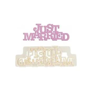Svatební dekorace Vykrajovátko plastové - JUST MARRIED