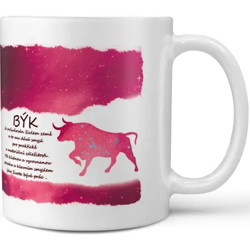 Hrnek 330 ml - Býk (21.4. - 21.5.) - červený