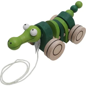 Dřevěná hračka Dřevěná tahací hračka - Krokodýl klapací