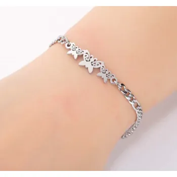 Náramek Náramek s motýlky stříbrný