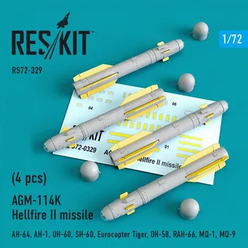 Plastikový model Reskit 1/72 AGM-114K Hellfire II missile (4 pcs.)