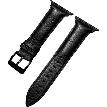 Řemínek na hodinky Kožený řemínek Ricardo (pro Apple Watch 42/44/45/49mm), černý V1