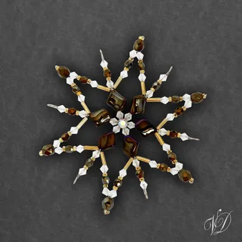 Vánoční ozdoba Vánoční korálková hvězda 0380 (PEVNÁ A NEREZ) Christmas bead ornament (Vánoční hvězda z korálků - Korálková hvězdička a vločka - Hvězdy a hvězdičky z korálků - Christmas bead star)