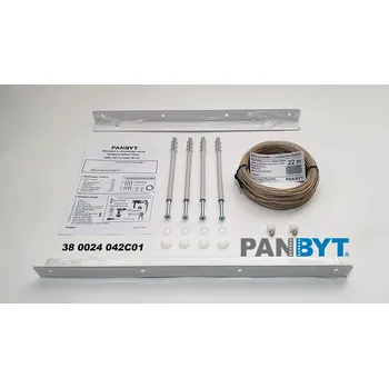 Sušák na prádlo Držáky prádelní šňůry 42 cm komplet C bílá (Čtyři natažené šňůry Stěna se zateplením.)