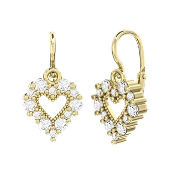 Náušnice SOLUNA Půvabné zlaté dětské náušnice srdíčka ISABEL žluté zlato