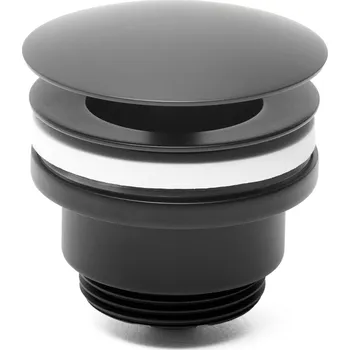 Umyvadlo Průtočná zátka SAT k umyvadlům bez přepadu černá mat PZATKABLACK