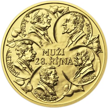Pražská mincovna Muži 28. října zlatá mince 1/2 oz