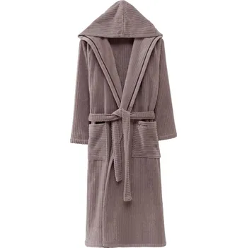 Pánský župan Unisex župan STRIPE s kapucí - Hnědá, L, Soft Cotton